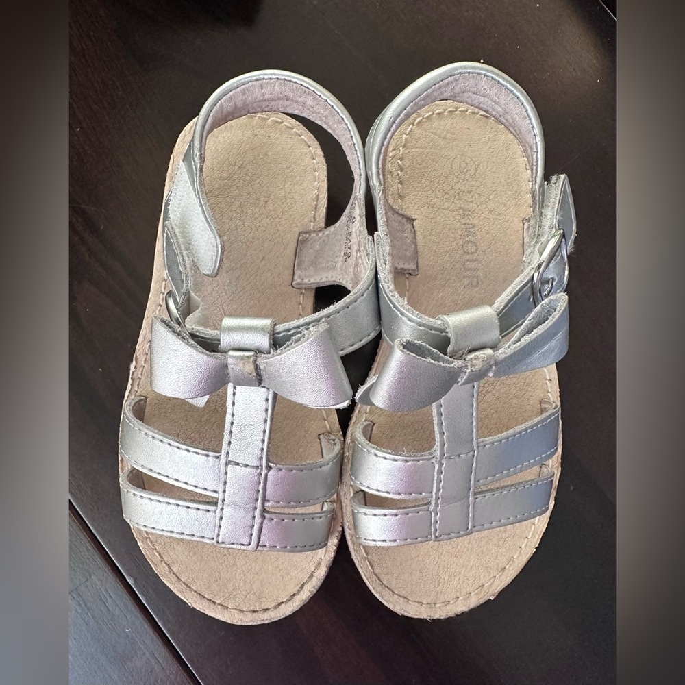 L’AMOUR Toddler Girls Silver Sandals, Toddler 9